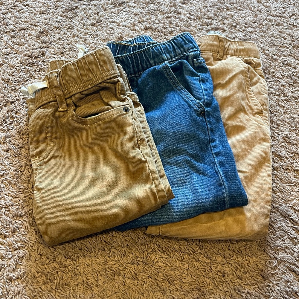 Size Kids Jeans Trio - Blue, Tan, Beige